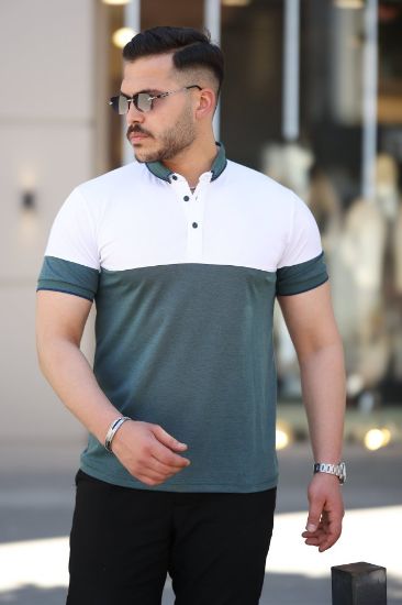Erkek Yakalı çift Renk Kısa Kollu T-shirt resmi